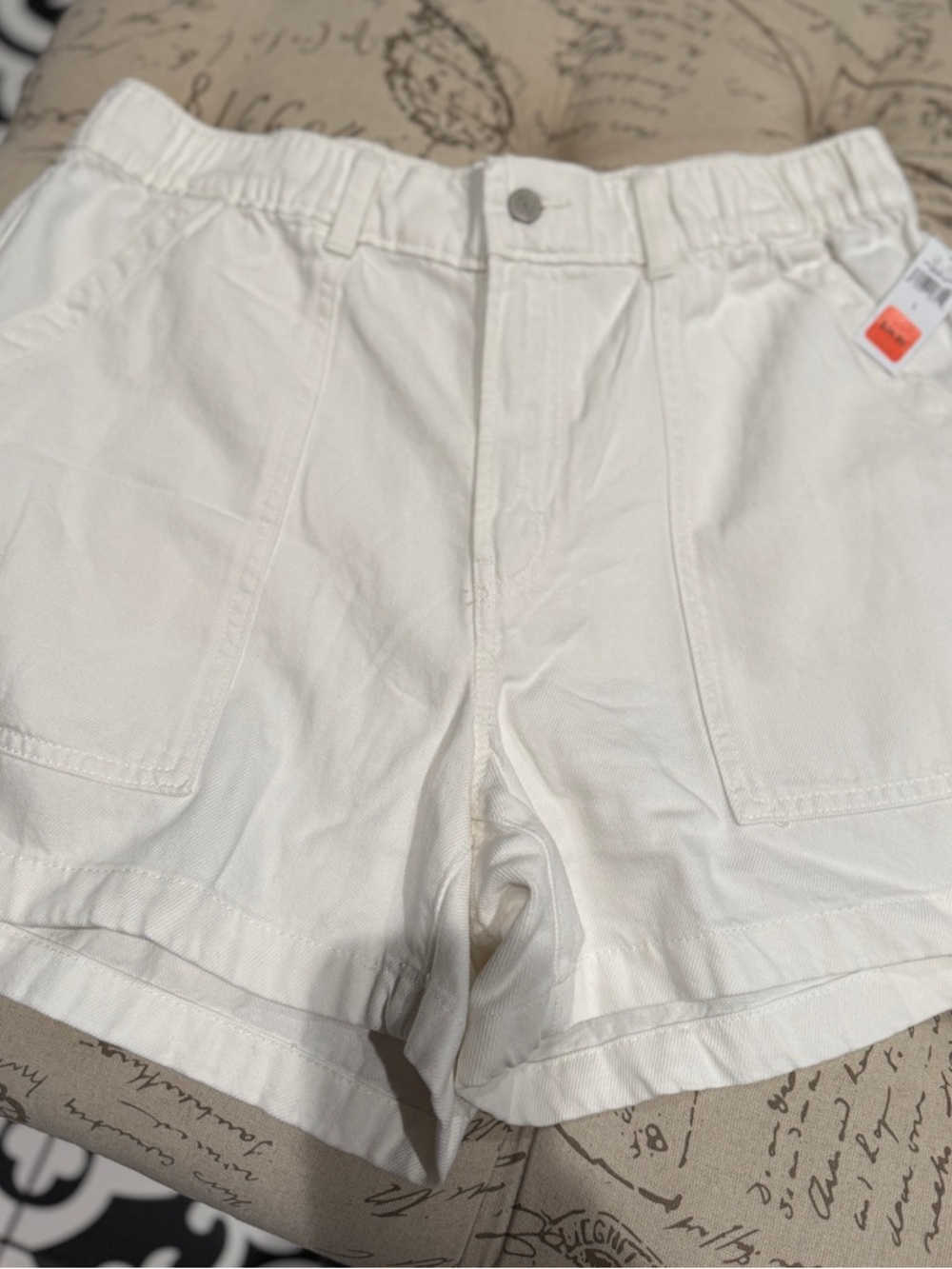Gap Cream High-Waist Utility Shorts